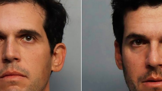 Side-by-side booking photographs of Alon Alexander, left, and Oren Alexander.