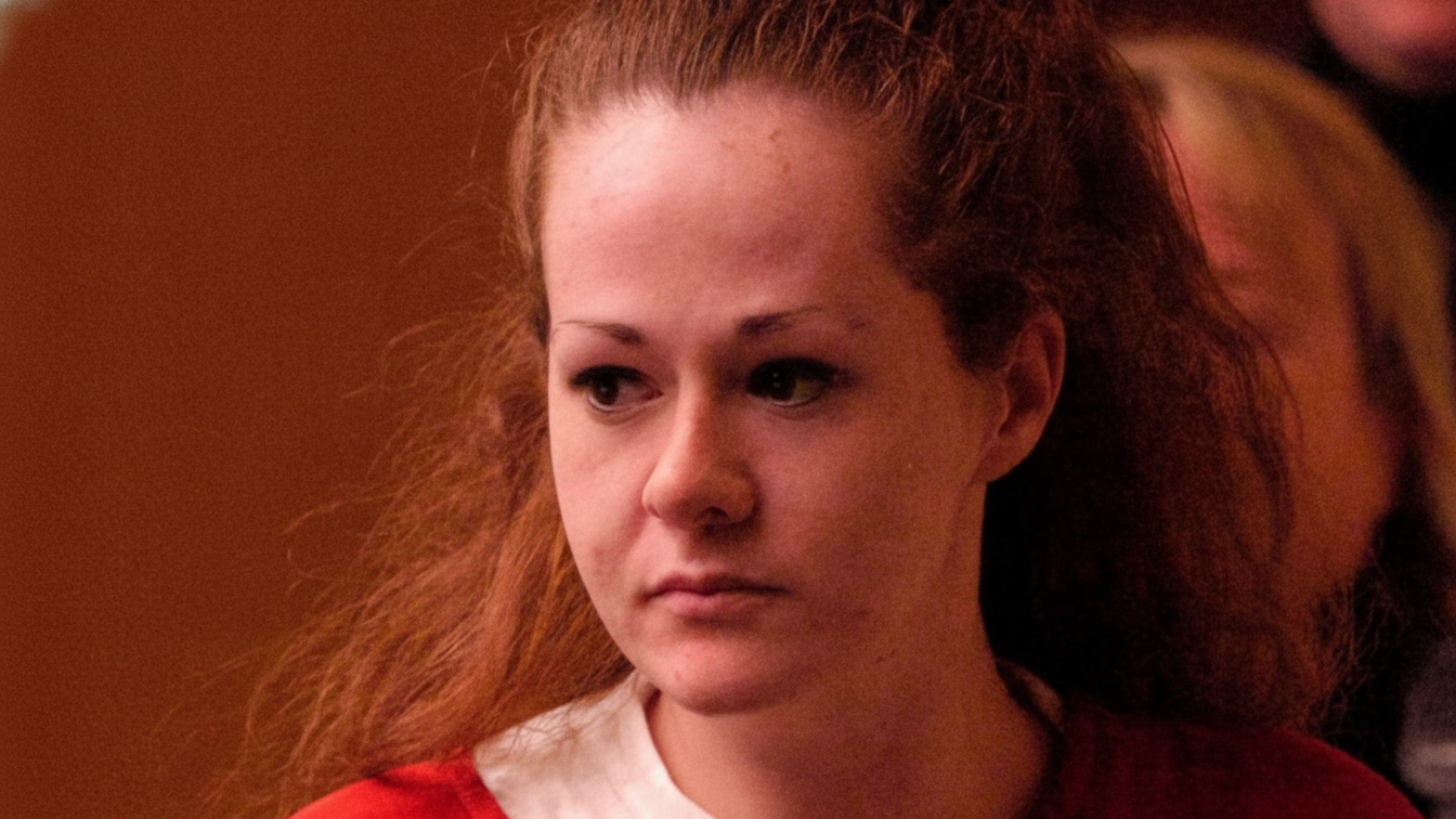 Christa Pike looks to the side.