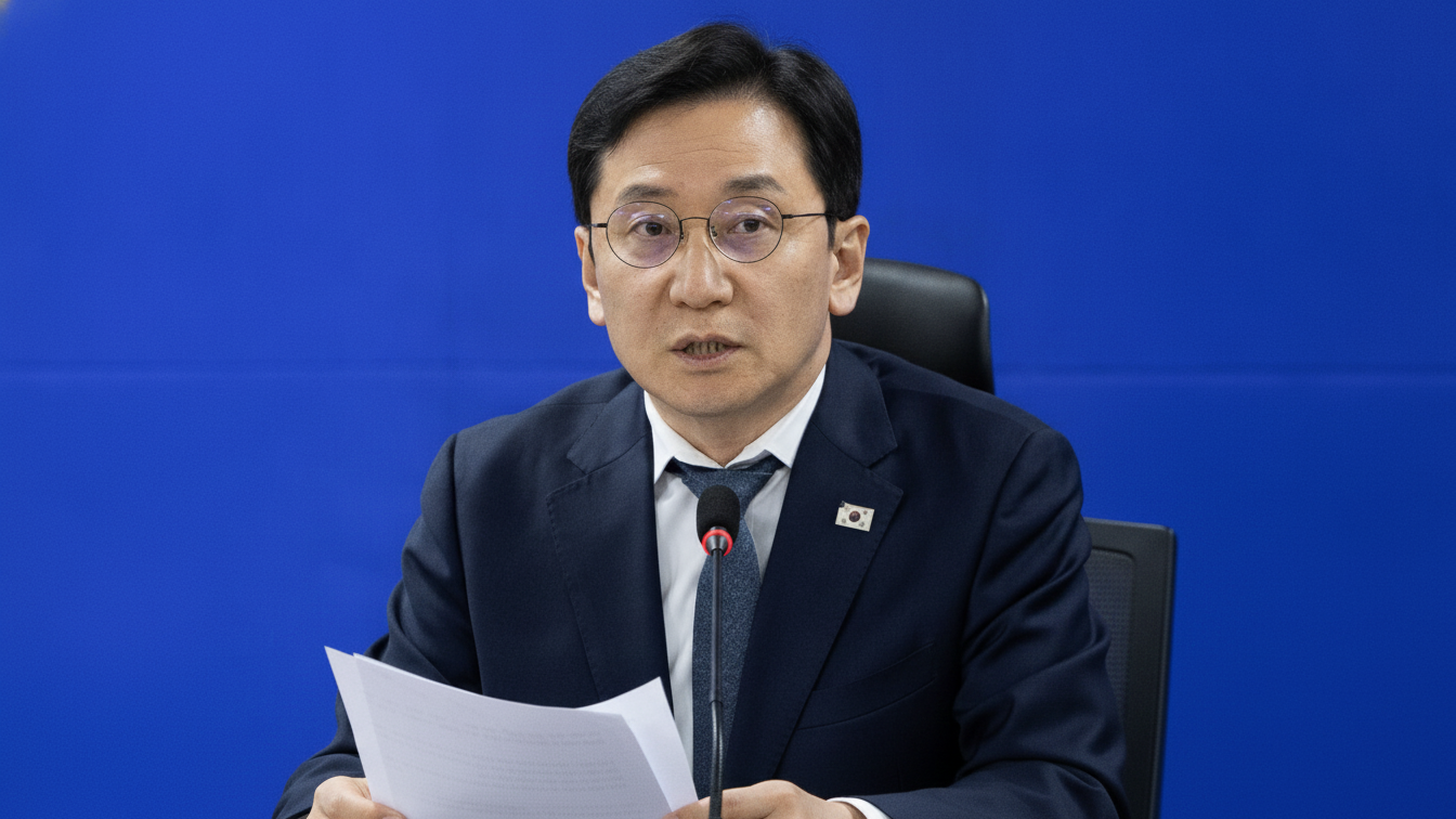 천준호 의원이 서류를 들고 마이크 앞에서 발언하는 모습