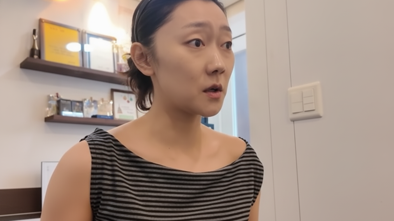 실내에서 대화하는 박경혜